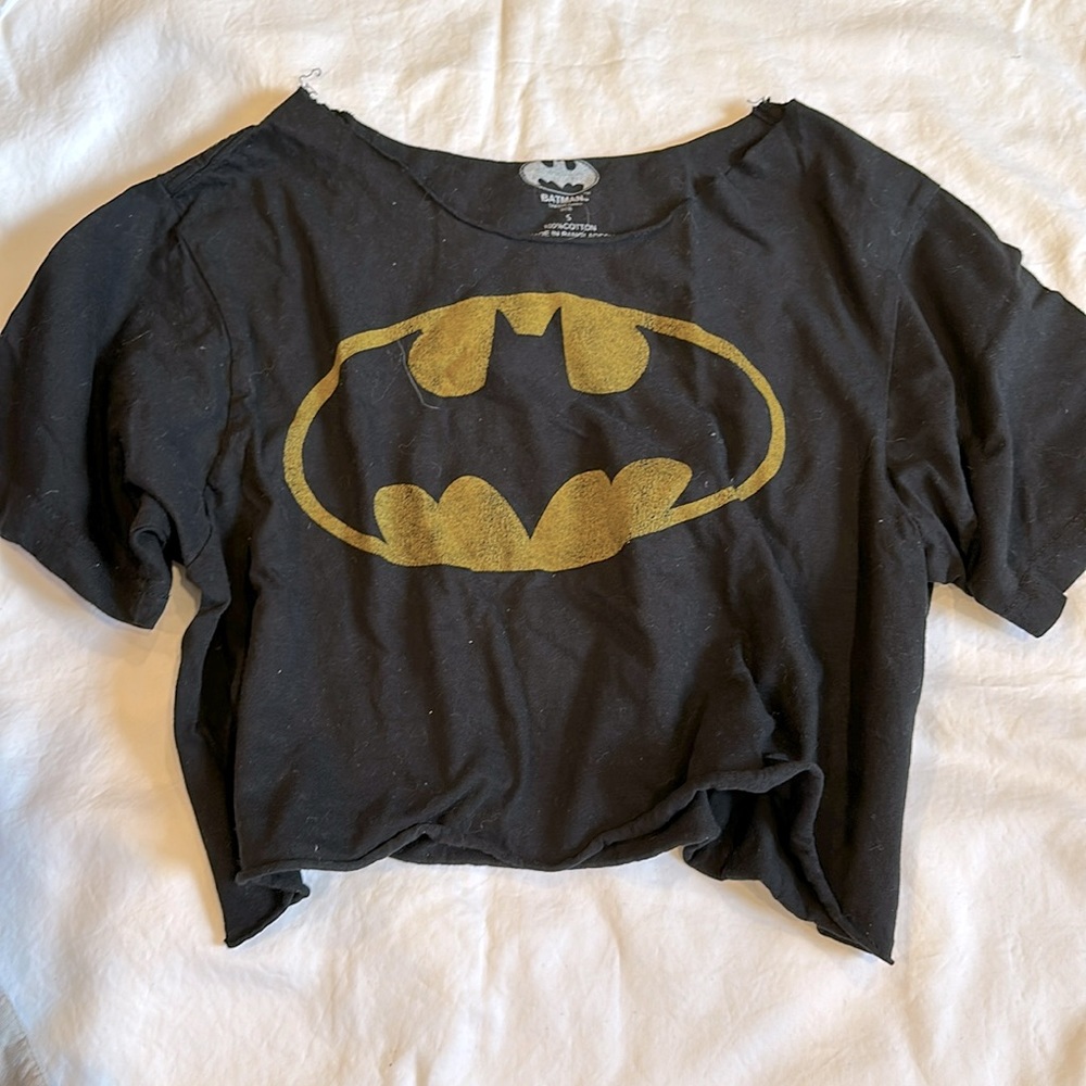 Cute Batman cutoff cropped top size Small